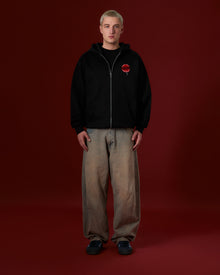 Suplex Zip-Up fermuarlı sweatshirt – yakın çekim detay | Voyant Apparel