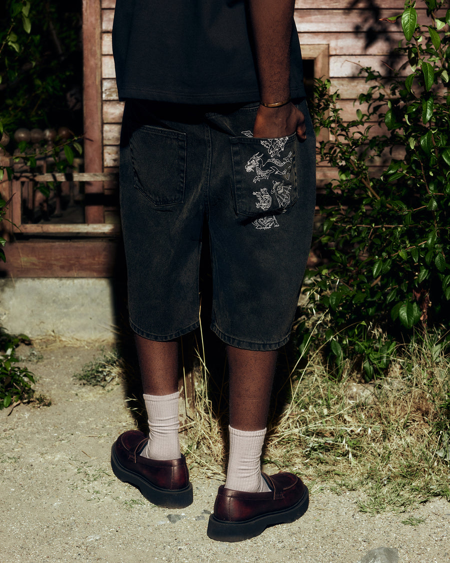 The Specter Jorts jean – yakın çekim detay | Voyant Apparel