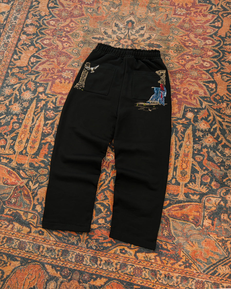 Walkers V2 Baggy Eşofman Altı - Siyah – detay görünümü | Voyant Apparel