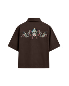 Geisha Gömlek - Kahverengi – arkadan görünüm | Voyant Apparel