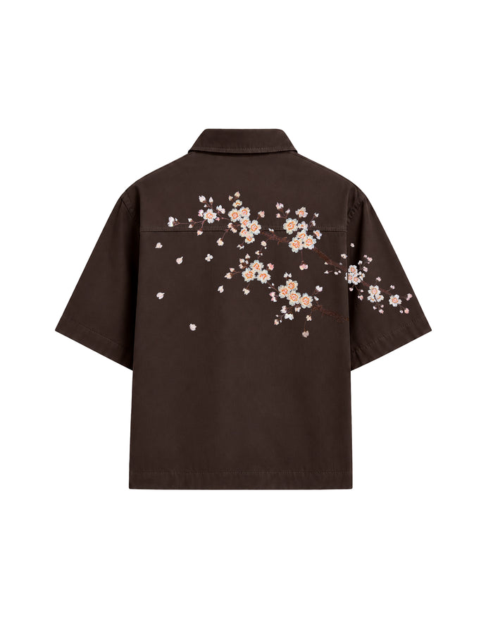 Sakura Gömlek - Kahverengi – arkadan görünüm | Voyant Apparel