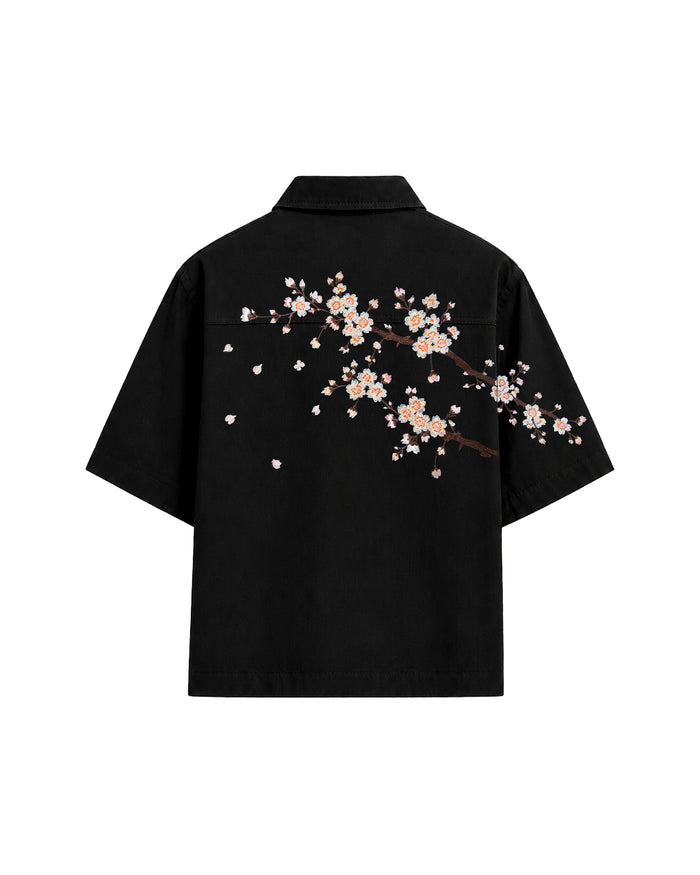 Sakura Gömlek - Siyah – arkadan görünüm | Voyant Apparel