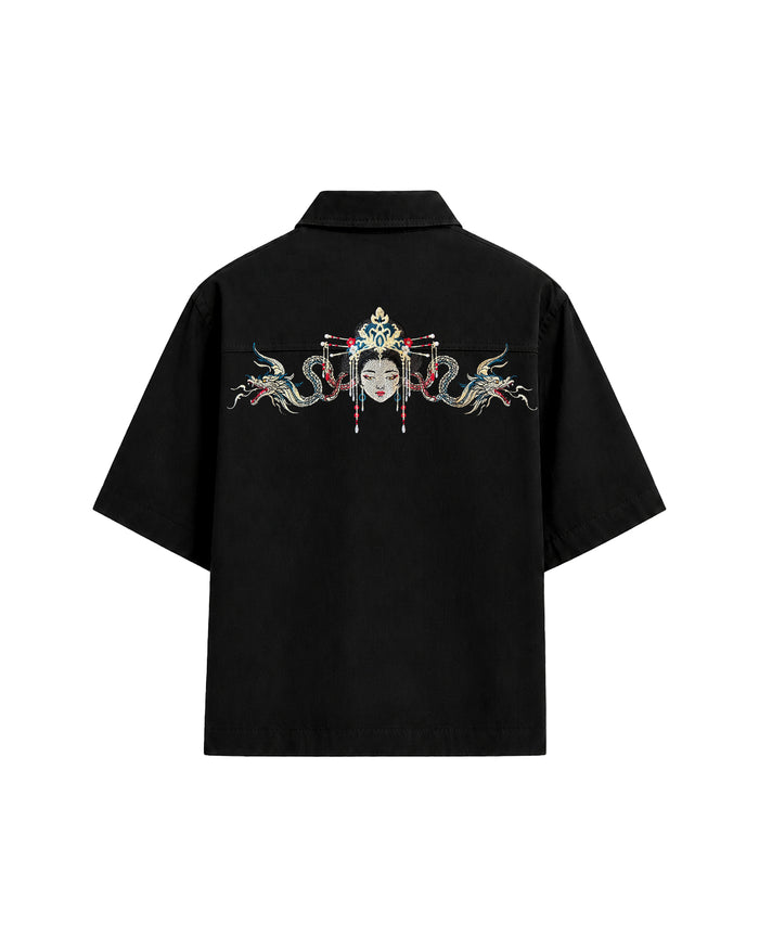 Geisha Gömlek - Siyah – arkadan görünüm | Voyant Apparel