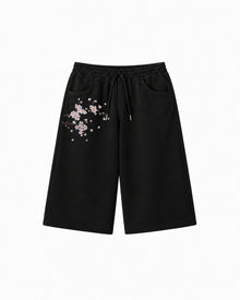 Sakura Baggy Şort - Siyah – önden görünüm | Voyant Apparel