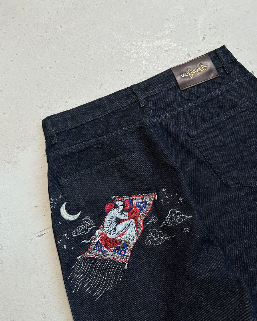 Sky Prayer Raw Denim jean – arkadan görünüm | Voyant Apparel