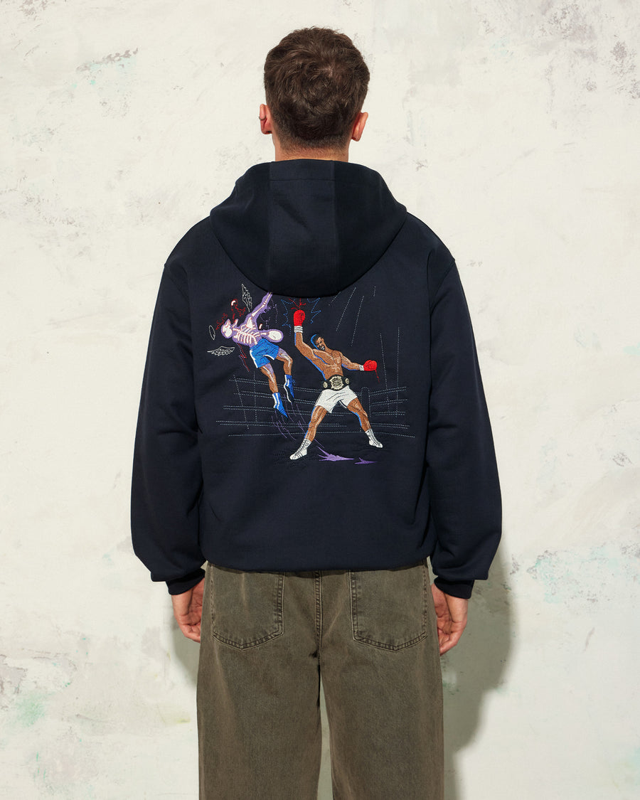 The Greatest Zip-Up fermuarlı sweatshirt – kumaş detayı | Voyant Apparel