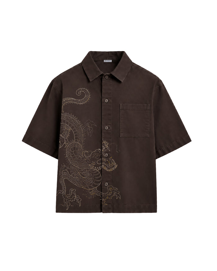 Dragon Gömlek - Kahverengi – önden görünüm | Voyant Apparel