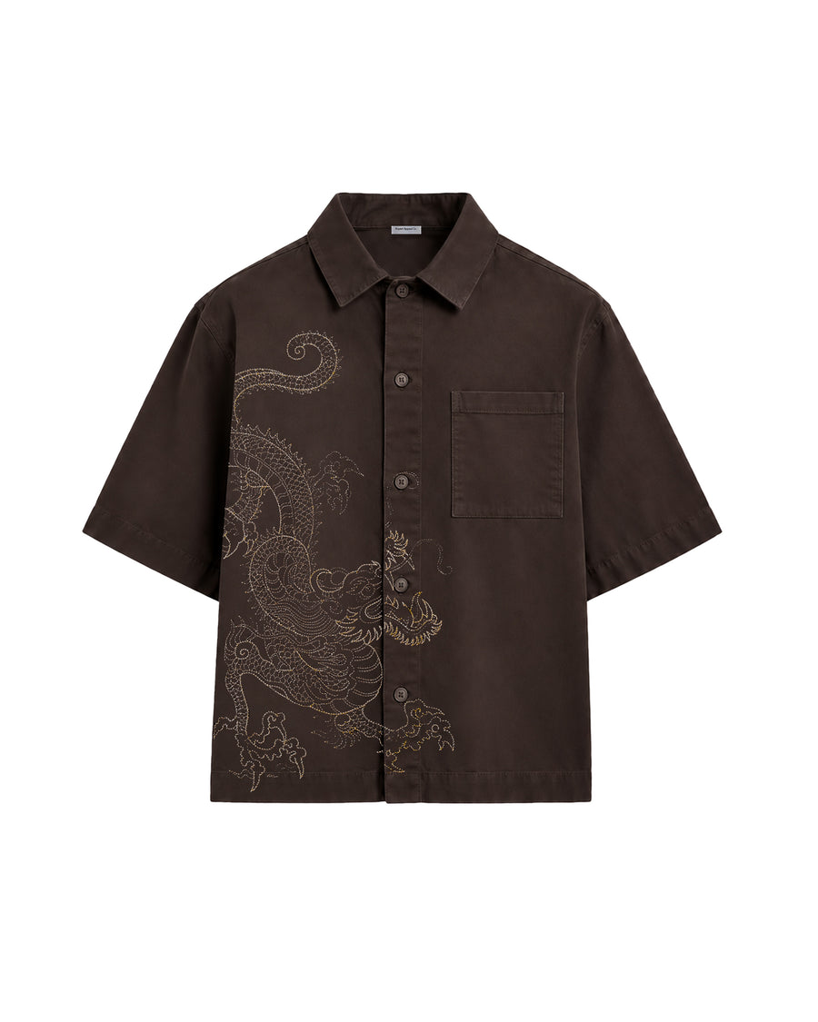 Dragon Gömlek - Kahverengi – önden görünüm | Voyant Apparel