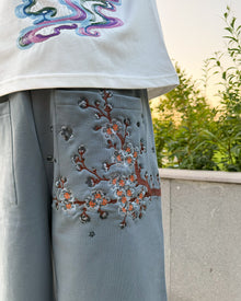 Sakura Baggy Şort - Mavi Gri