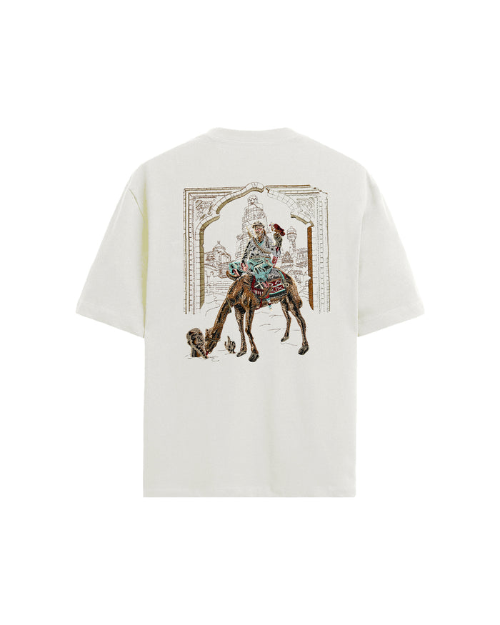 Tuareg T-Shirt - Off White tişört – önden görünüm | Voyant Apparel