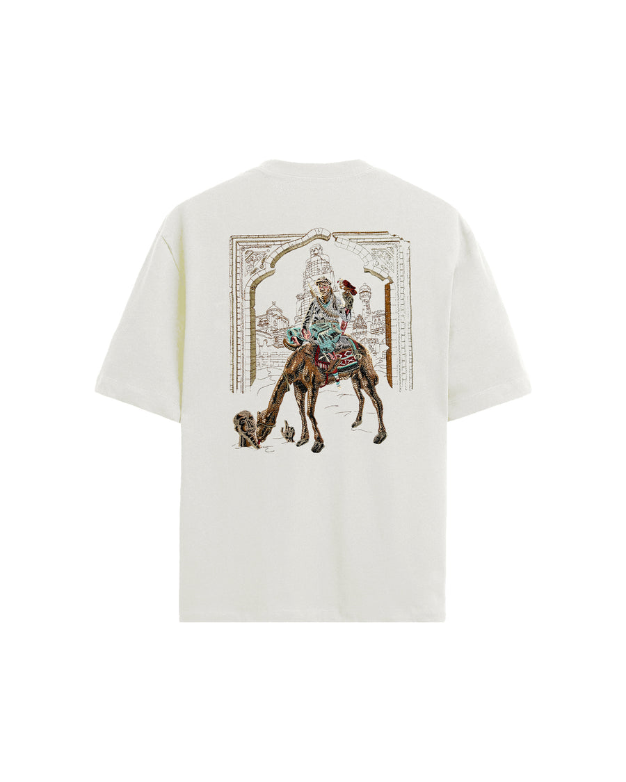Tuareg T-Shirt - Off White tişört – önden görünüm | Voyant Apparel