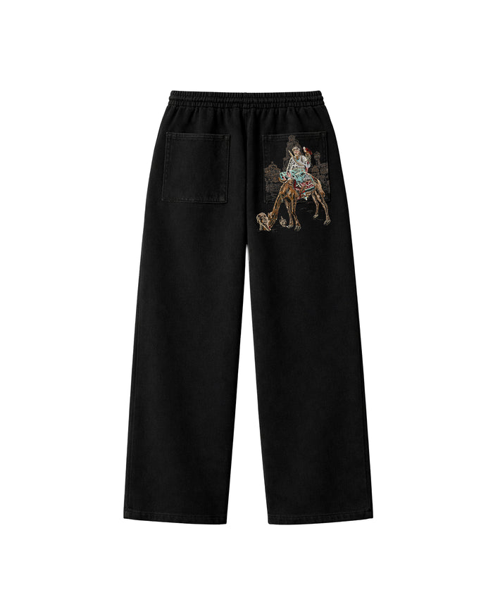 Tuareg Baggy Eşofman Altı - Siyah – önden görünüm | Voyant Apparel