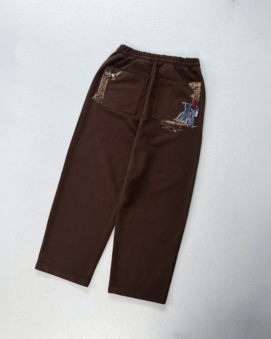 Walkers V2 Baggy Eşofman Altı - Kahverengi – detay görünümü | Voyant Apparel
