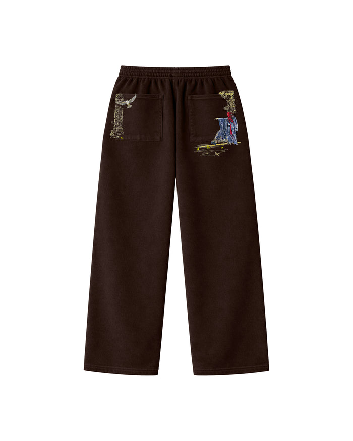 Walkers V2 Baggy Eşofman Altı - Kahverengi – önden görünüm | Voyant Apparel