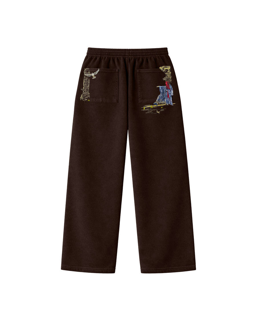Walkers V2 Baggy Eşofman Altı - Kahverengi – önden görünüm | Voyant Apparel