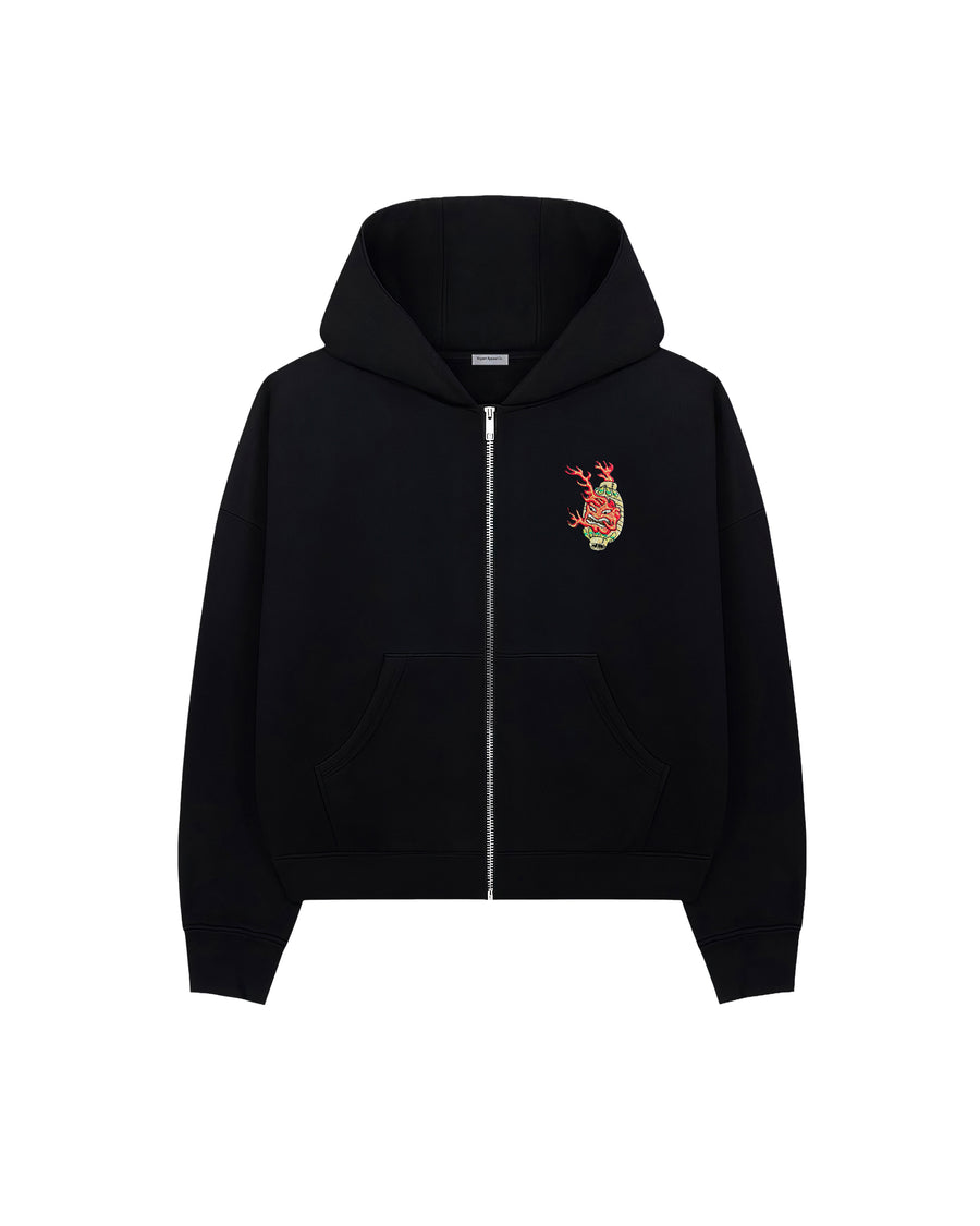The Ritual Zip-Up fermuarlı sweatshirt – arkadan görünüm | Voyant Apparel